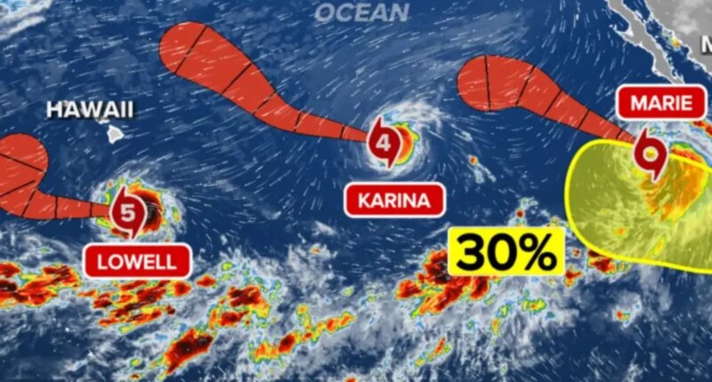 Hurricane Lowell intensifies into Category 5 storm as multiple systems develop in Pacific