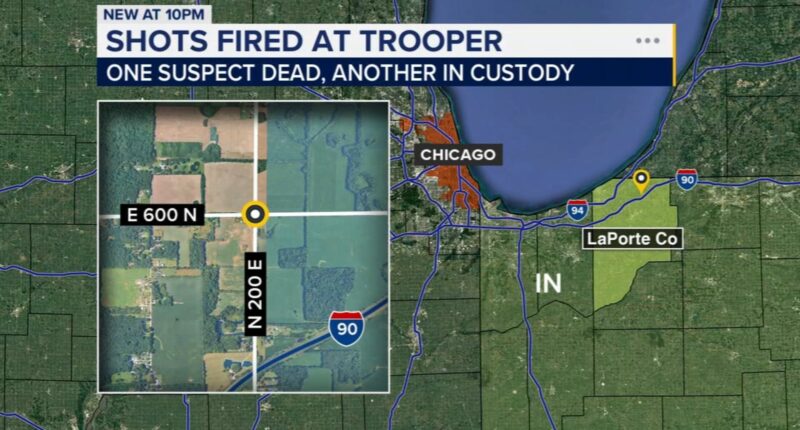 LaPorte County, Indiana manhunt: Suspect found dead, another in custody after shots fired at Indiana State Police trooper