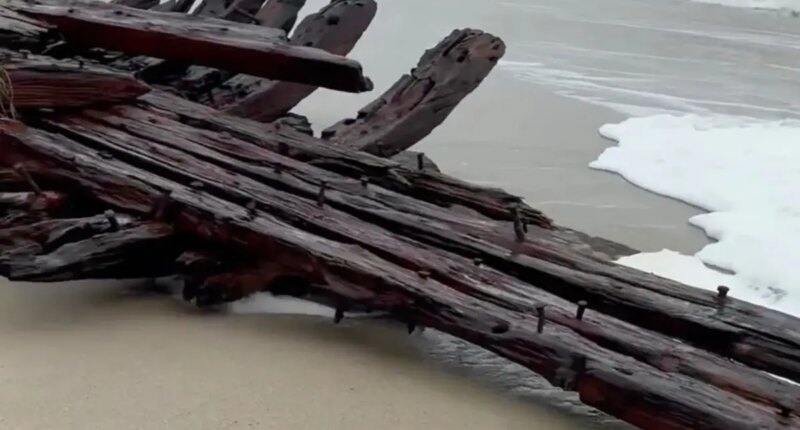 Nor'easter uncovers 19th century shipwreck Warren Sawyer on Nantucket