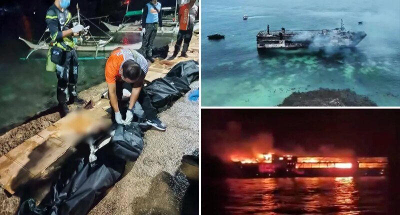 Philippines ferry fire kills 5 leaves dozens missing