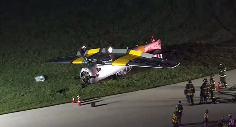 Pilot rescued after World War II-era plane crashes at Pennsylvania airport