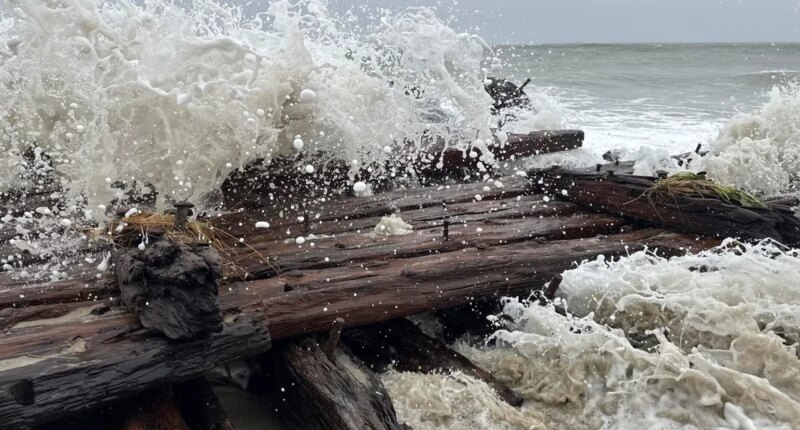 Possible 1884 shipwreck exposed by nor'easter on Nantucket: "It's still there"