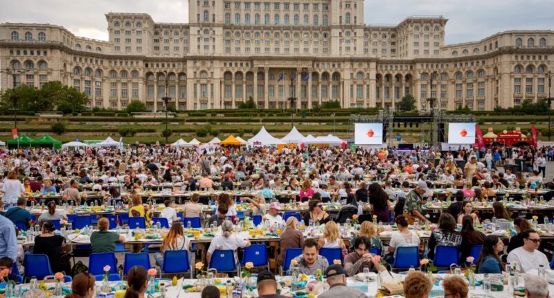 Romania sets Guinness record with miles-long table, raises funds for pediatric psychiatry hospital