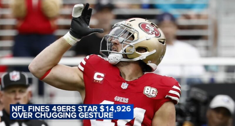 San Francisco 49er Kyle Juszczyk gets fined for chugging celebration that NFL says was beer and he says was juice