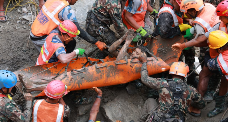 Trapped Nepal workers pulled alive from tunnel 9 days after deadly flooding, raising hope for more rescues