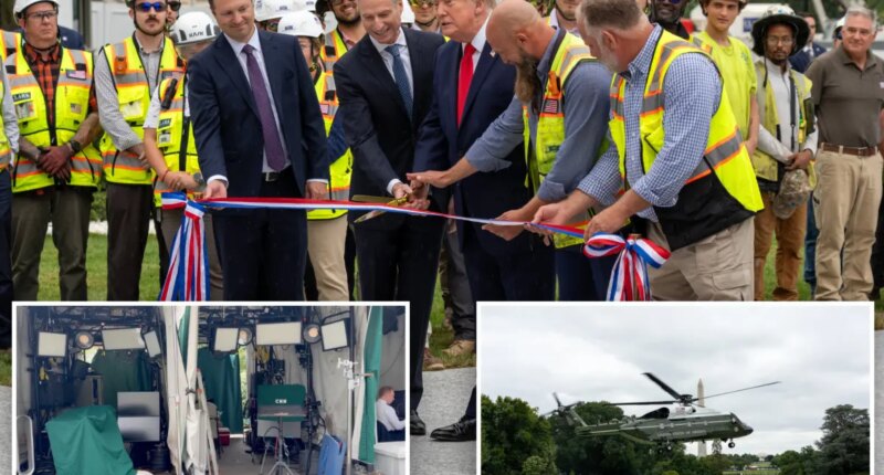 Trump cuts ribbon on latest White House construction project -- but major TV networks refuse to show it