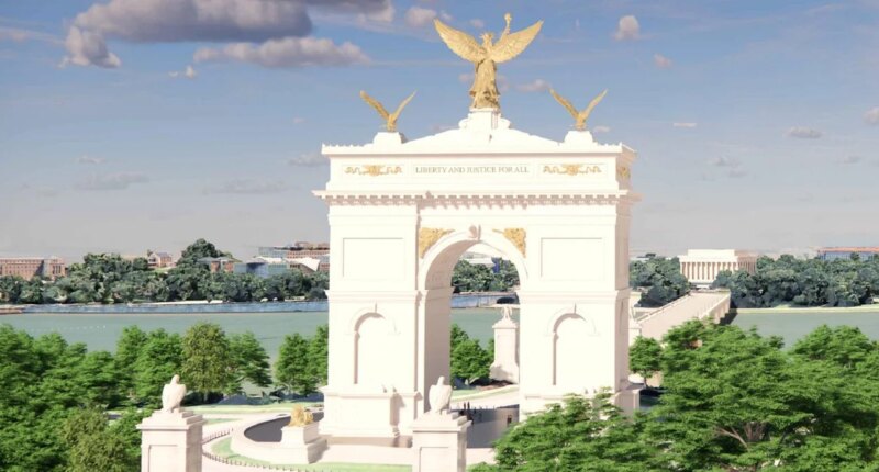 Trump says he agreed to convert triumphal arch into