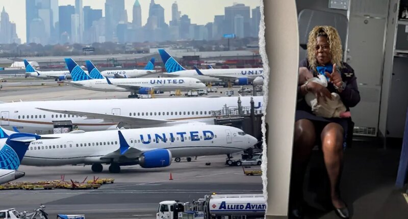 United flight attendant makes quick save, catching baby that was about to fall from 'exhausted' mom's lap