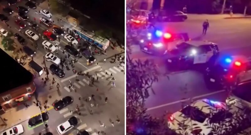 Video shows LA police bust street takeover