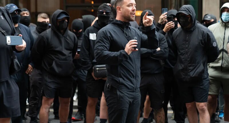 Waves of masked vigilantes are raiding across England