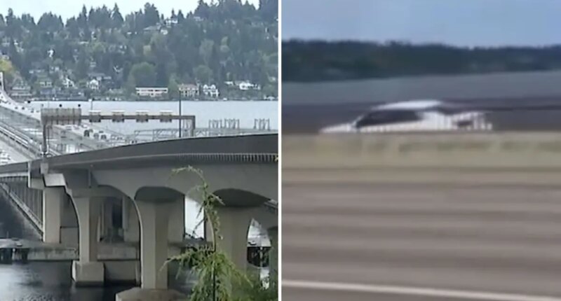 Wild video shows car speeding down separated bike lane along major California freeway