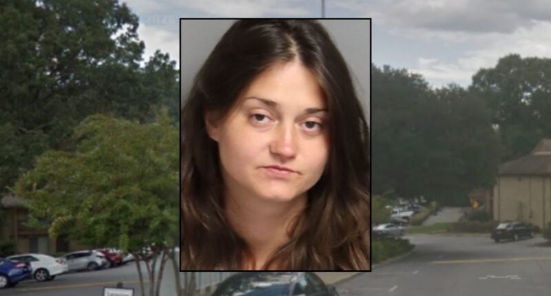 Inset: Anastasia Tsefia Sudarsana (Hoover Police Dept.). Background: The area in Alabama where Sudarsana allegedly killed a 70-year-old woman (Google Maps).
