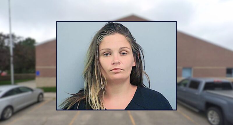 Sirena Schroeder inset against a courthouse in Nebraska.