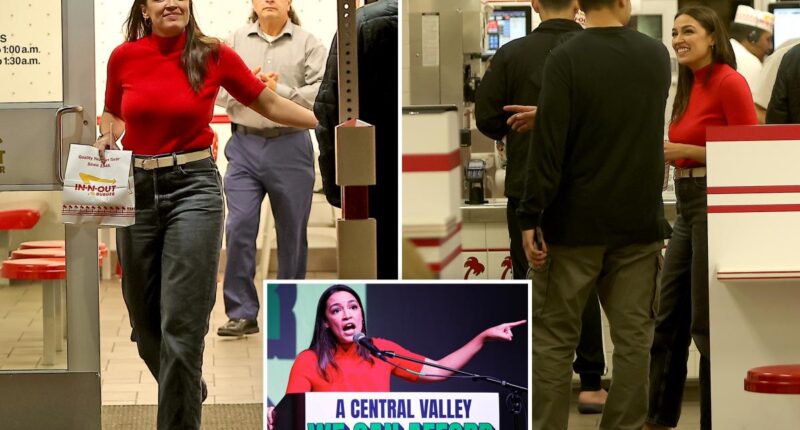 AOC stops by In-N-Out burger during California campaign trip