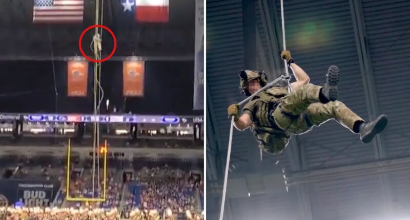 Air Force commando crashes to ground from 170-foot ceiling at UTSA game