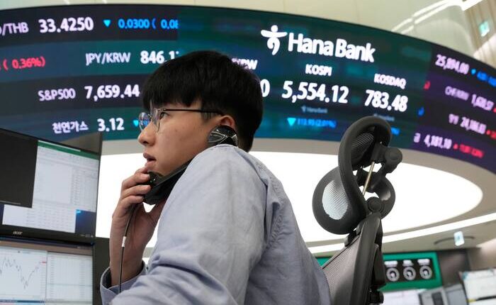 Asian shares are mixed with tech stocks volatile, and oil falls on Trump's Russian sanctions waiver