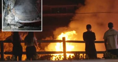 Audi S5 bursts into flames after high-speed Santa Clarita crash