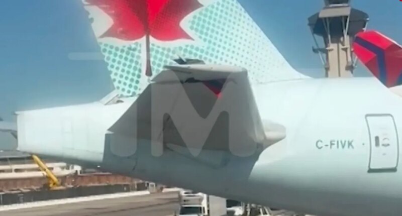 Delta Air Lines jet clips Air Canada plane on Los Angeles International Airport tarmac