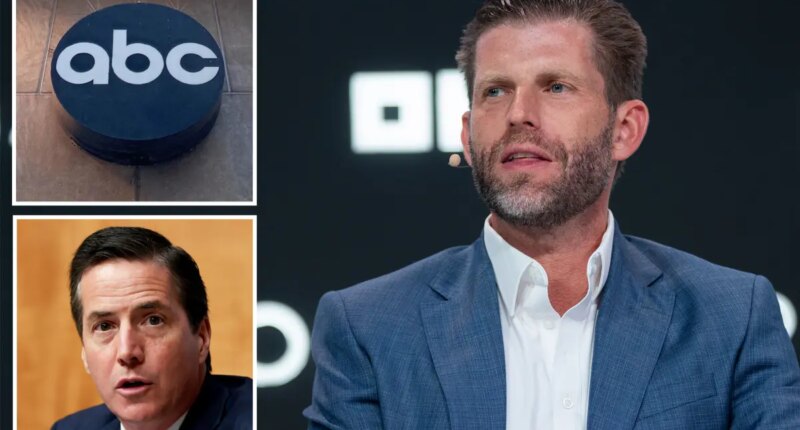 Eric Trump trashes ABC, backs call for FCC probe into story on family biz