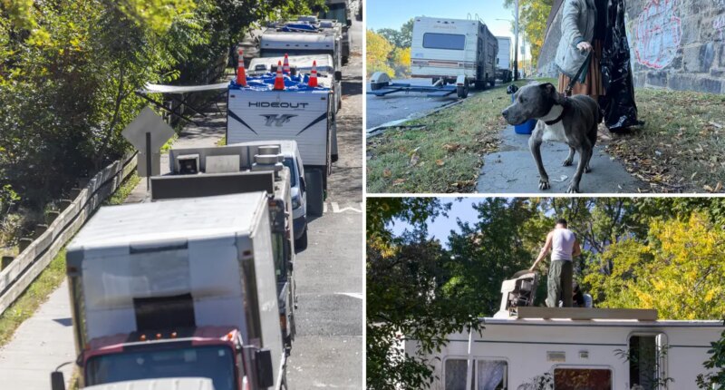 Eyesore NYC corridor has homeless shacking up in RVs, trucks and trailers