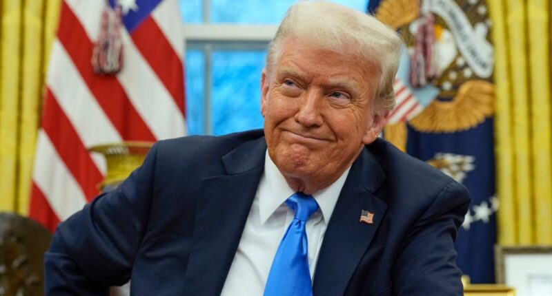 President Donald Trump speaks with reporters in the Oval Office at the White House, Tuesday, Feb. 11, 2025, in Washington, D.C. (Photo/Alex Brandon).