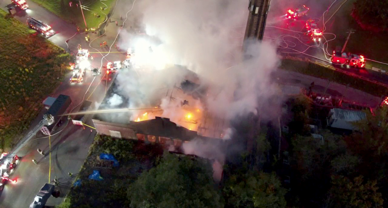 Firefighters save historic 'Godfather' church from raging NYC warehouse blaze