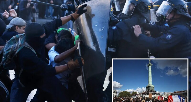 French student protesters swarm historic Bastille site -- and slam education leaders' pledge for change as 'hot air'