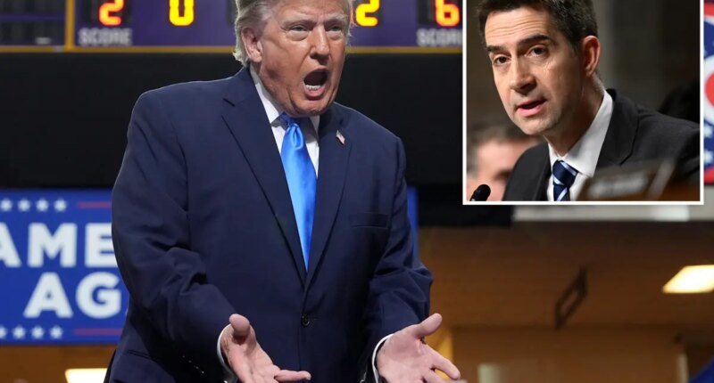 Furious Trump doxes Sen. Tom Cotton, releases personal cell number, over bill to end daylight savings