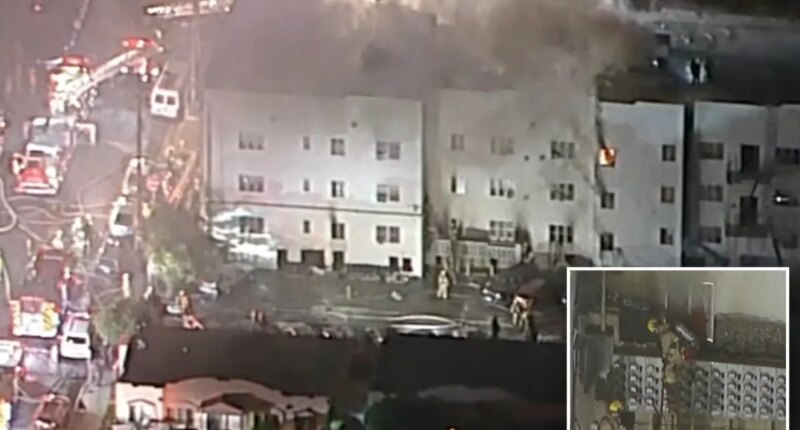 Huge East Hollywood apartment complex fire forces evacuations