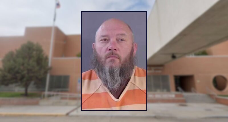 Jesse Ward inset against a criminal justice complex in Wyoming.