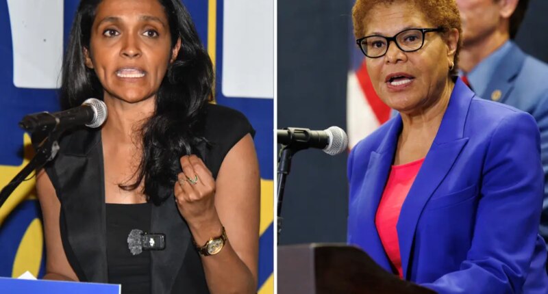 Karen Bass leading among Latino voters in LA mayoral race, new poll shows