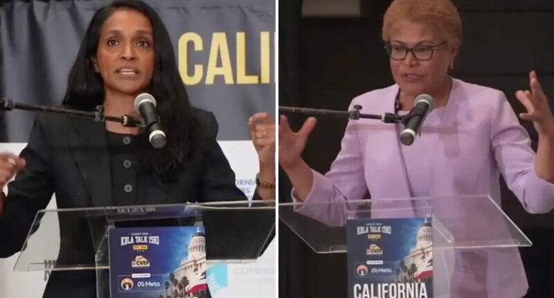 Mayor Karen Bass and rival Nithya Raman square off at contentious rally as final sprint to election day approaches