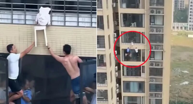 Neighbors race to save child dangling from 12th-floor window