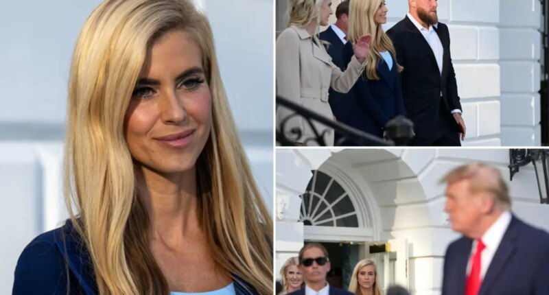 New White House press secretary Katie Zacharia spotted as Trump departs for Ohio rally – with Jake Paul and Jon Gruden 