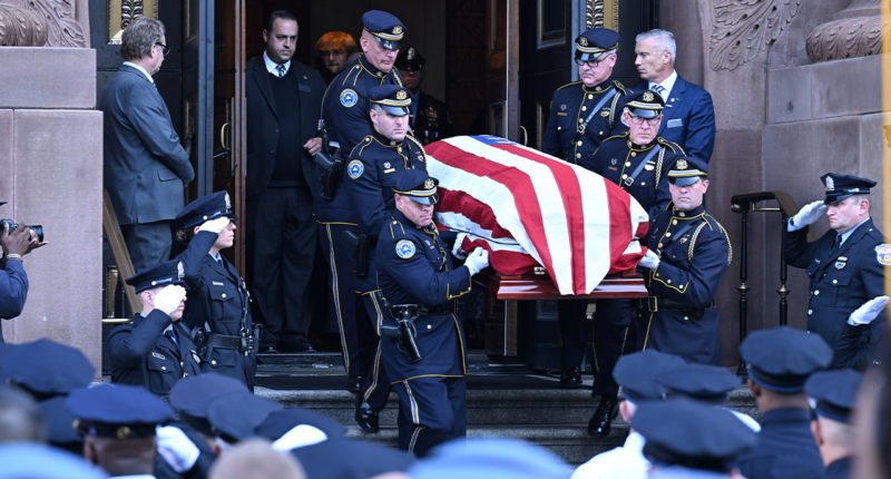 Philly officer murdered in line of duty promoted to sergeant as police from around US attend his funeral