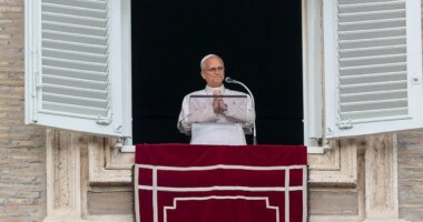 Pope Leo welcomed back as he delivers Angelus prayer days after lung cancer surgery