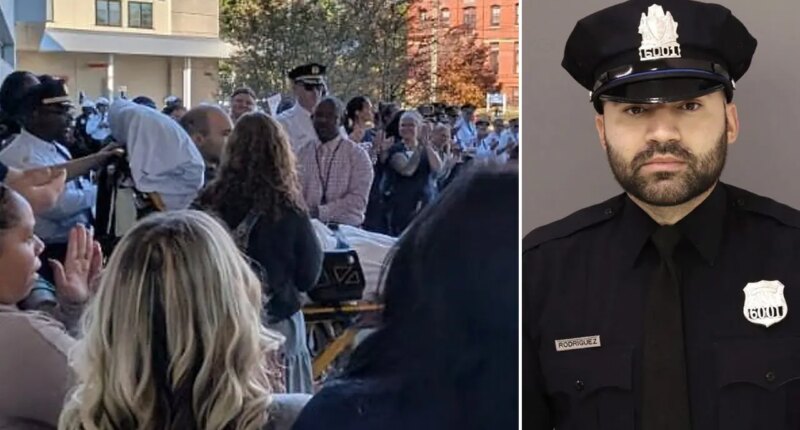 Shot 12 times in ambush that killed his partner, Philadelphia officer leaves hospital to cheers