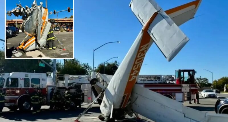 Small plane crashes on California highway in San Jose, injuring 3