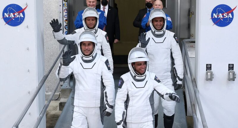 SpaceX launches crew to space station, including astronaut who'll miss birth of 3rd child during 6-month mission