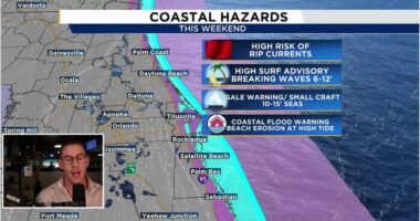 Strong wind gusts, dangerous surf, and speedy showers continue for Sunday Funday