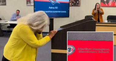 Texas custodian Marilyn Hampton breaks down in tears as new elementary school is named in her honor