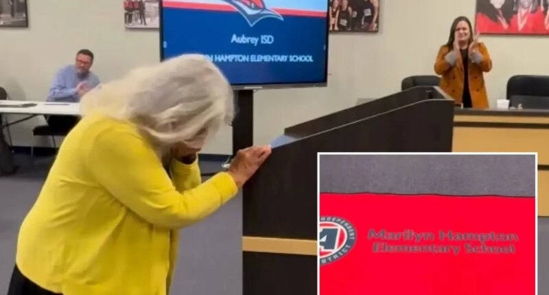 Texas custodian Marilyn Hampton breaks down in tears as new elementary school is named in her honor