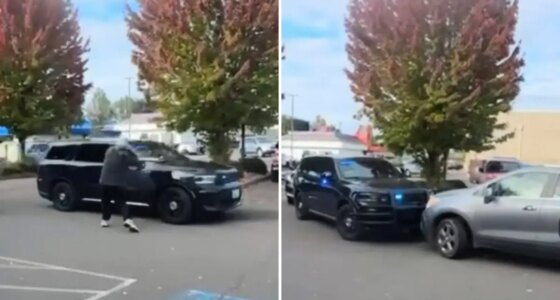 Unhinged lefties attack ICE in Oregon parking lot, smash vehicle with bat: video