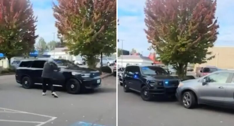 Unhinged lefties attack ICE in Oregon parking lot, smash vehicle with bat: video