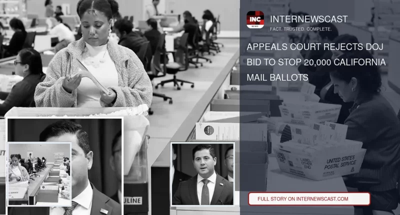 Appeals Court Rejects DOJ Bid to Stop 20,000 California Mail Ballots