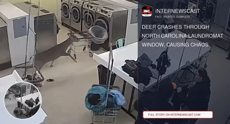 Deer Crashes Through North Carolina Laundromat Window, Causing Chaos