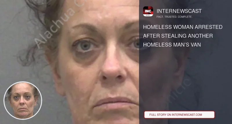 Homeless Woman Arrested After Stealing Another Homeless Man’s Van