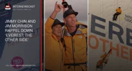Jimmy Chin and Jim Morrison Rappel Down ‘Everest: The Other Side’ Billboard in Stunt