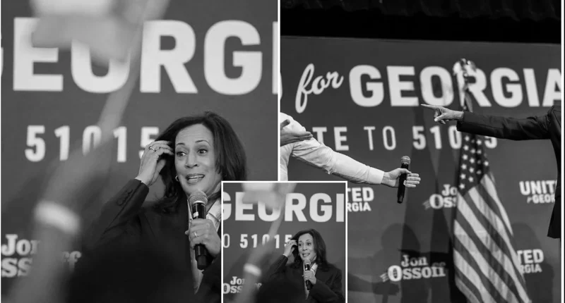 Kamala Harris Stumbles Opening Rally for Georgia Democrat