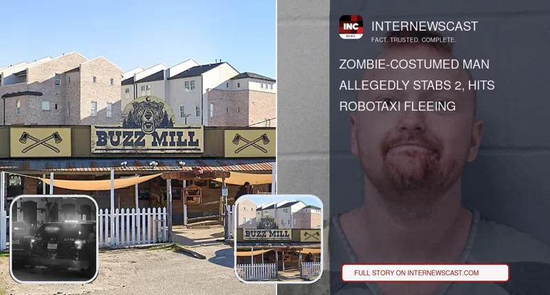 Zombie-Costumed Man Allegedly Stabs 2, Hits Robotaxi Fleeing